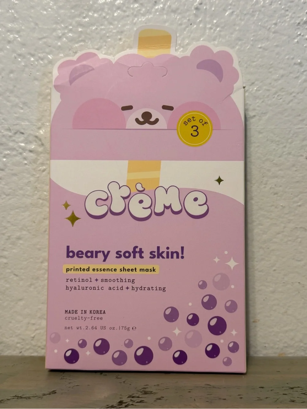 crème Beary Soft Skin! Printed Essence Sheet Mask - Lavender
